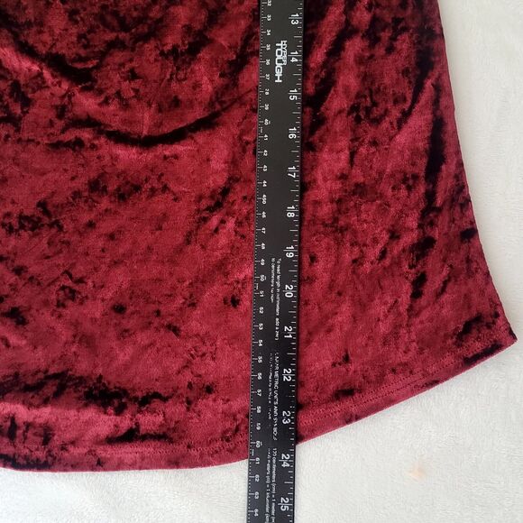 Oxblood Crushed Velvet Peasant Fairy Renaissance Ren Fest Boho Goth Royal Maiden - Picture 8 of 8